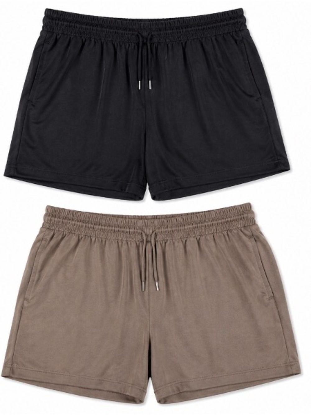 Moral Society • Everyday Athletic Drawstring Shorts — Black & Brown • XL